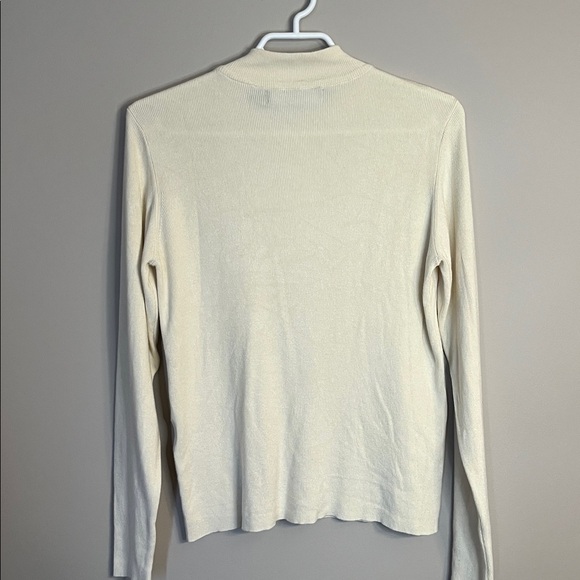 Vero Moda Cream Mock Neck Button Knit Sweater - Picture 4 of 7